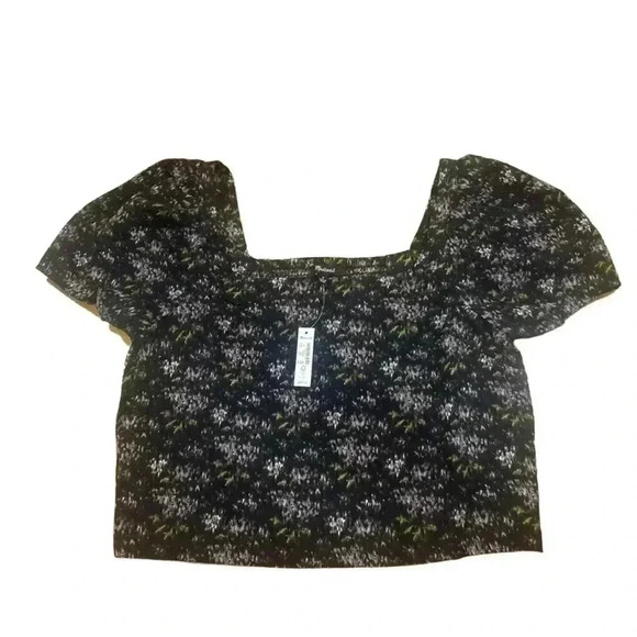 Madewell Floral Patterned Gemma Cropped Blouse Size Medium NWT - Picture 3 of 3